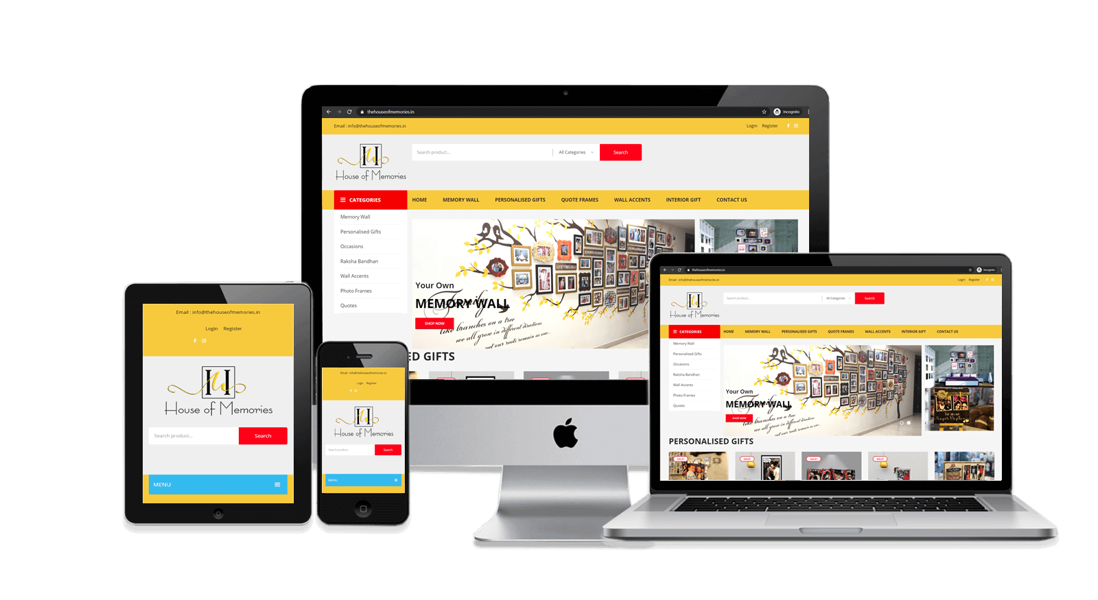 House of Memories eCommerce Responsive Web Design