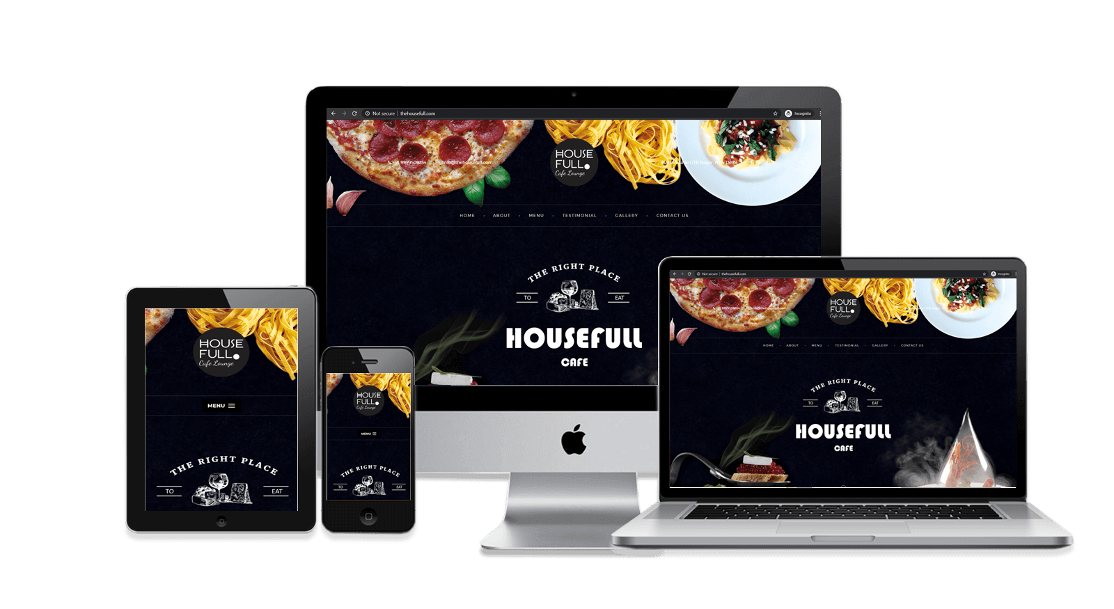 Housefull Restaurant Responsive Web Design