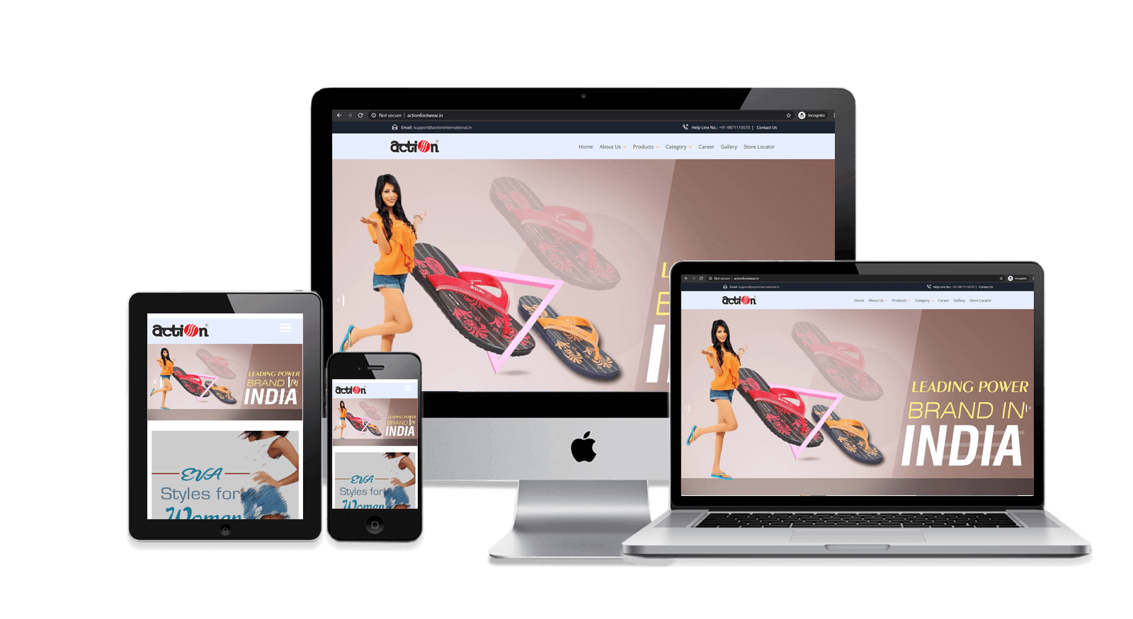 Action Shoe Web Application Responsive Web Design